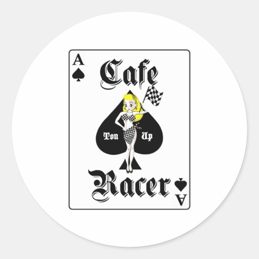 Cafe Racer Blonde Ronde Sticker (Voorkant)