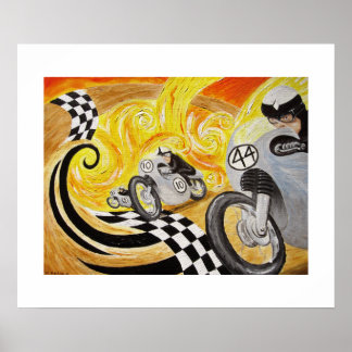 Cafe Racer - Schilderen van motorfietraces Poster