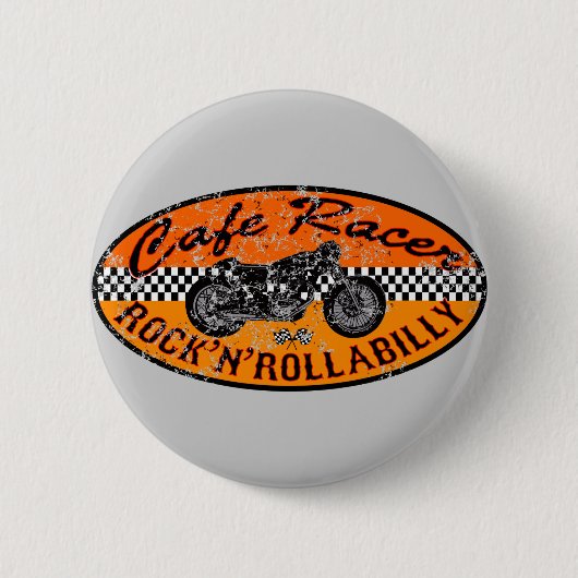 Cafe racer verslaving ronde button 5,7 cm (Voorkant)