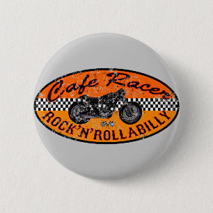 Cafe racer verslaving ronde button 5,7 cm