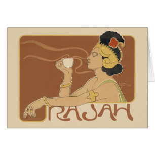 Café Rajah Art Nouveau vintage, Dame avec café
