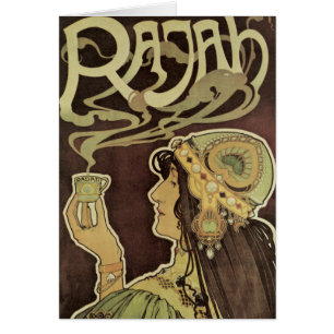 Café Rajah Art Nouveau vintage, femme avec du café