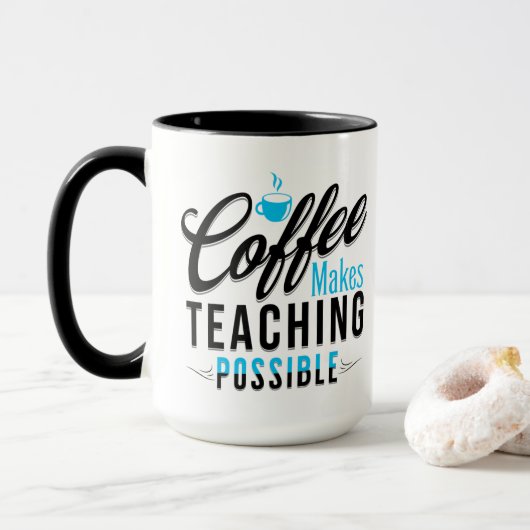 Café rend l'enseignement possible 2 Mug (Avec donut)