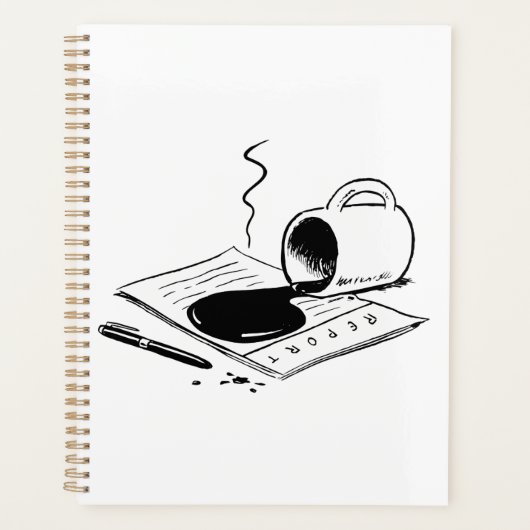Café Renversé sur le Rapport Incident de Bureau Am (Devant)