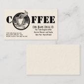 Café-restaurant cuisant le carte de visite à la (Devant / Derrière)