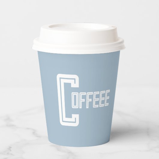 Cafe Restaurant Neem weg Blue Coffee Script Papieren Bekers (Voorkant)