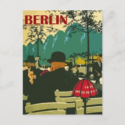 Cafe restaurant op de straat van Berlijn Briefkaart (Voorkant)