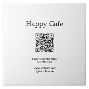 Café restaurant scan om menu te zien bestellen QR Tegeltje