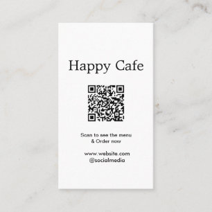 Café restaurant scan om menu te zien bestellen QR Visitekaartje