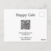 Cafe restaurant scanner pour voir le menu commande (Dos)