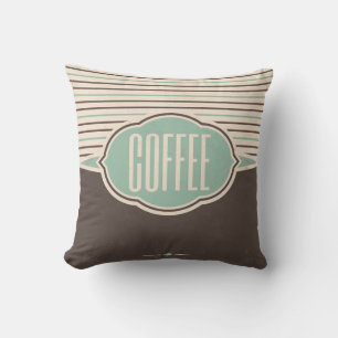 Café Retro Étiquette designer Accent Coussin