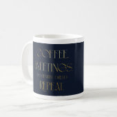 Café. Réunions. Dread existentiel. Répéter. Mug (Devant gauche)
