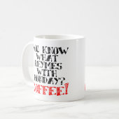 Café rime avec le lundi drôle Mug ou la Mug Voyage (Devant gauche)