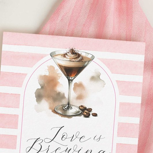 Café rose Martini nuptiale Invitations