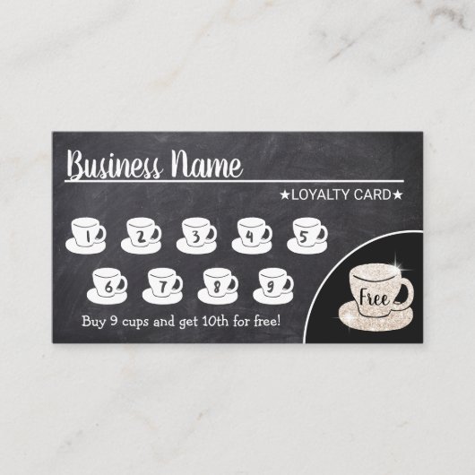 Café Rustic Chalkboard Fidélité du client (Devant)