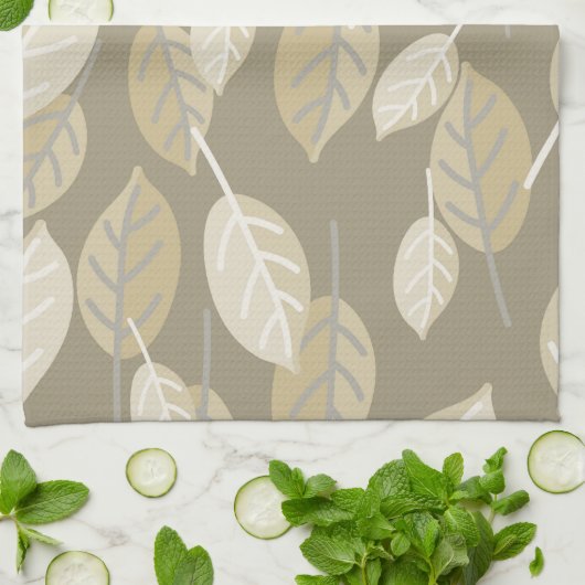 café serviette de cuisine feuille (Plié)