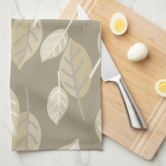 café serviette de cuisine feuille (Quart Plié)