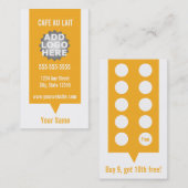 Café Shop Loyalty Punch Card Carte de visite (Devant / Derrière)