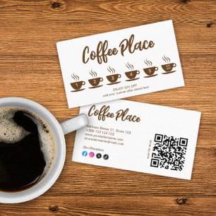 Café Shop moderne QR Code Carte de fidélité