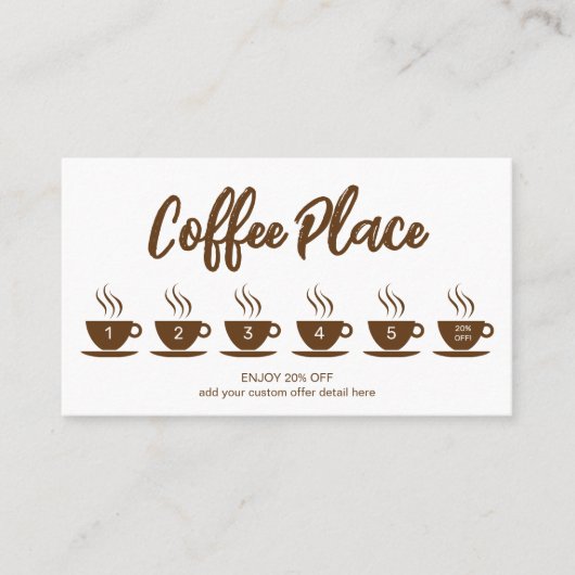 Café Shop moderne QR Code Carte de fidélité (Devant)