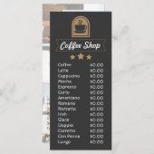Café Shop personnalisable ajouter menu photo modèl (Devant / Derrière)