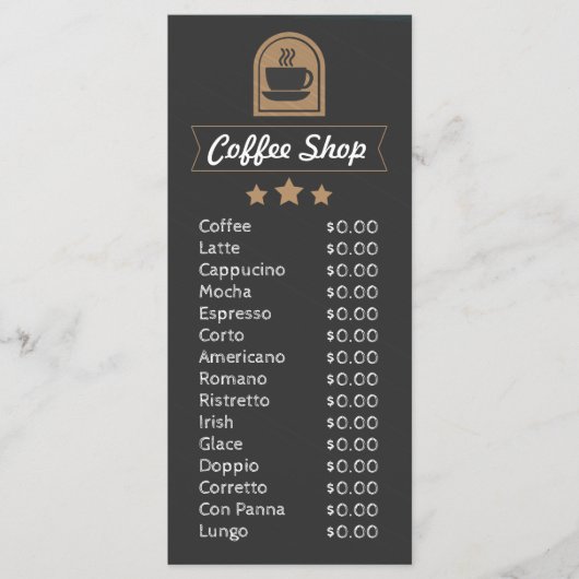 Café Shop personnalisable ajouter menu photo modèl (Devant)