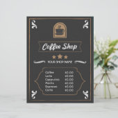Café Shop Retro photo et logo Carte Menu (Debout devant)