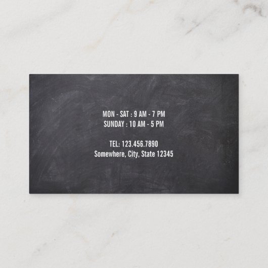 Café Shop Rustique Chalkboard 10 tasses Fidélité (Dos)