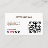 Café Shop Simple QR Code Carte de fidélité (Dos)