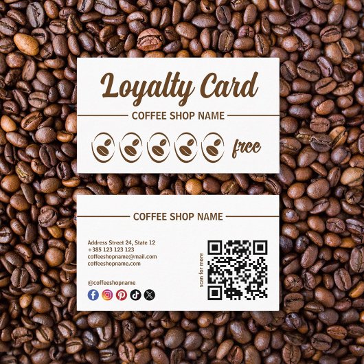 Café Shop Simple QR Code Carte de fidélité