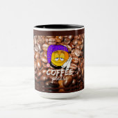 "Café s'il vous plaît !" Drôle Emoji Mug (Centre)