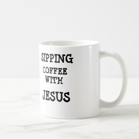 Café sirotant avec la tasse de Jésus (Droite)