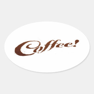 Café - Sticker ovale