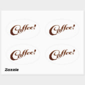 Café - Sticker ovale (Feuille)