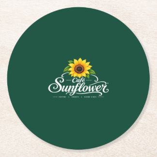 Cafe Sunflower Official Paper Coaster Ronde Kartonnen Onderzetter