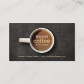 Café sur Black Wood Coffee Shop Carte de visite (Devant)