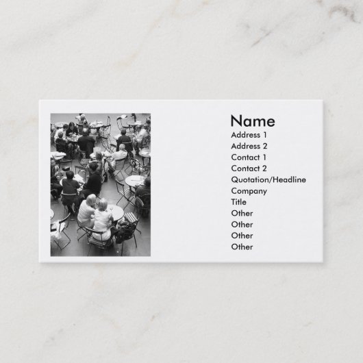 Café Tables Carte de visite (Devant)