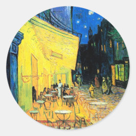 Café Terrace at Night (1888) Vincent Van Gogh art Ronde Sticker
