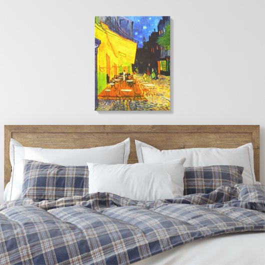 Cafe Terrace bij nacht Canvas Afdruk (Insitu (Slaapkamer))