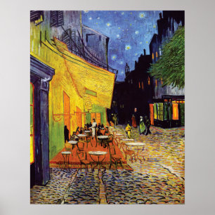 Cafe Terrace bij nacht door Vincent Van Gogh Poster