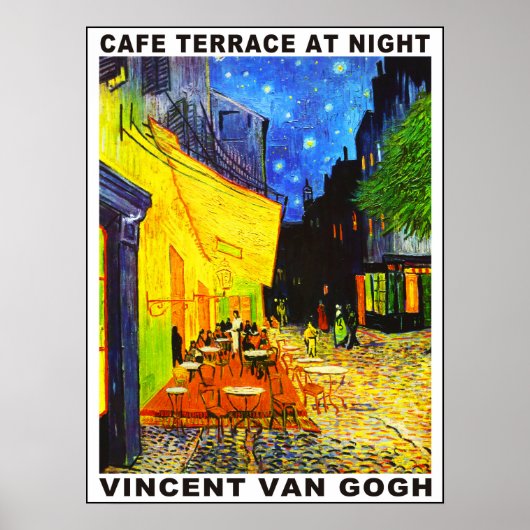 Cafe Terrace bij nacht Poster (Voorkant)