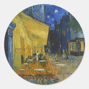 Cafe Terrace bij nacht Vincent van Gogh Ronde Sticker