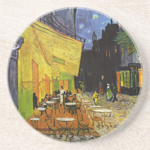Cafe Terrace bij Night Van Gogh Zandsteen Onderzetter