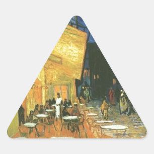 Cafe Terrace - Vincent van Gogh Driehoek Sticker