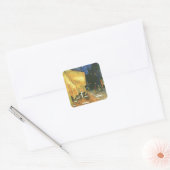Cafe Terrace - Vincent van Gogh Vierkante Sticker (Envelop)