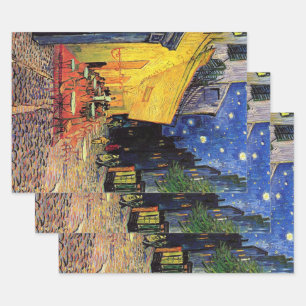 Café-terras aan de Place du Forum, Arles bij nacht Inpakpapier Vel