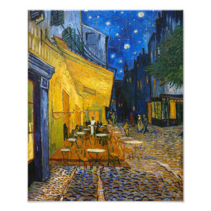 Cafe Terras bij de Nacht Van Gogh Foto Print Afdruk