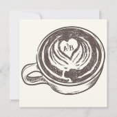 Café thema bruidsfeest  kaart (Achterkant)