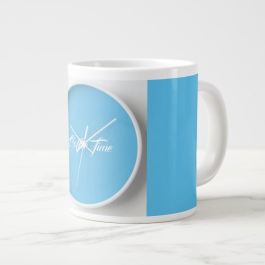 Café Time Bleu Jumbo Mug (Devant droit)