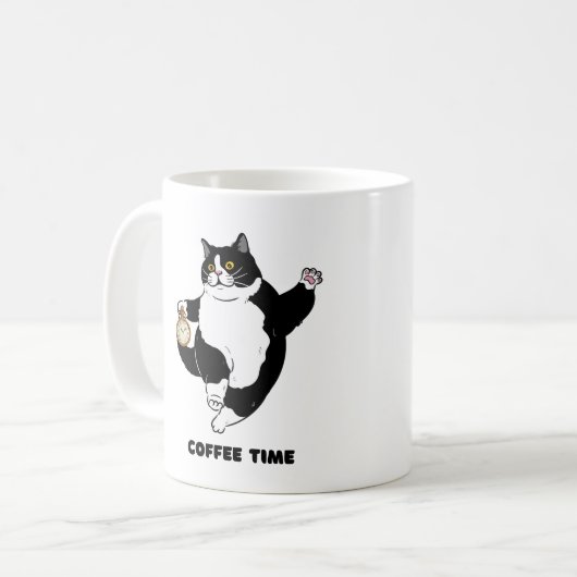 Café Time Mug de chat noir pour Introvertis (Devant gauche)